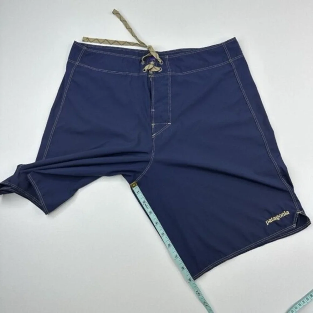 Patagonia Mens Board Shorts 30‎ Navy Blue Ripstop Swim Trunks Contrast Stitching